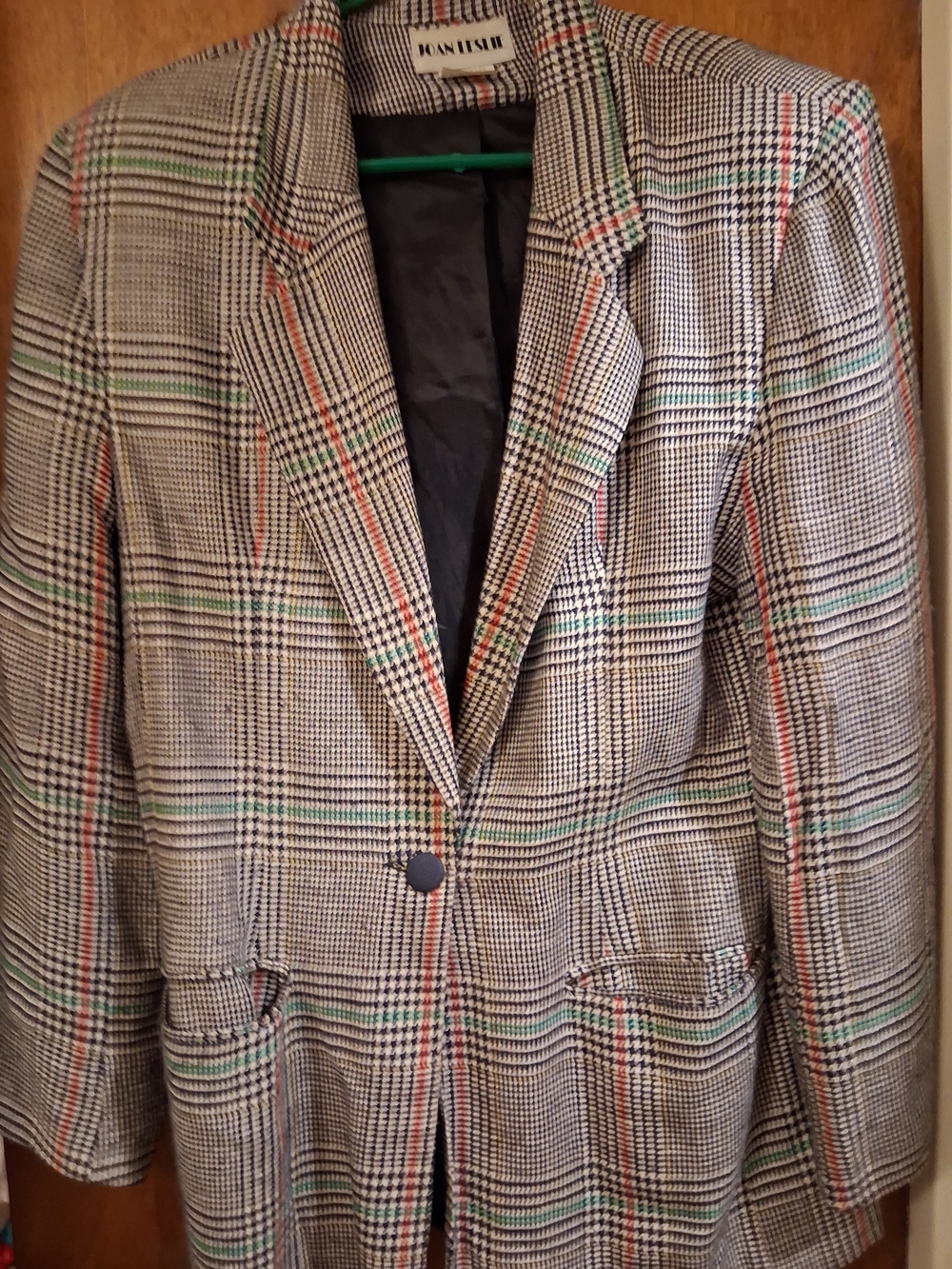 Joan Leslie Plaid Women's Blazer in Multi-Color
